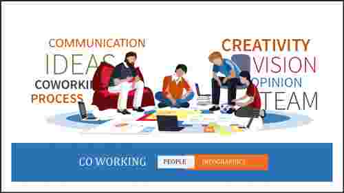 business startup ppt-Co-working People Infographics